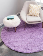 Unique Loom Solid Shag Collection Area Rug (8' Round, Lilac)