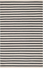 Home Conservatory Ladder Stripe Black/Ivory Handwoven Wool 8 X 10 Feet, Black/Ivory Stripe Pattern