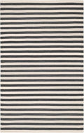 Home Conservatory Ladder Stripe Black/Ivory Handwoven Wool 6 X 9 Feet, Black/Ivory Stripe Pattern