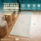Istana Hallway Runner Rug 2x6 - Green Kitchen Rugs Non Slip Washable -Silk's Soft Touch Carpet Runner - Stylish Rug for Home