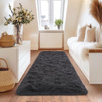 Fluffy Area Rugs for Living Room, Soft Shaggy Carpets for Living Room, Upgrade Anti-Slip Fuzzy Rugs for Kids' Room, Perfect Decor for Modern Home Charcoal 2x6 Feet