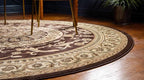 Unique Loom Versailles Collection Traditional Classic Medallion Floral Motif Area Rug (8' 0 x 8' 0 Round, Brown/ Ivory)