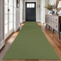 Braided Runner Rug 3x14 Ft Washable Runners for Hallways Non Slip Rubber Backed Kitchen Runners Cotton Long Entryway Runner Indoor, Woven Carpet for Hall Stair Entryway, Green