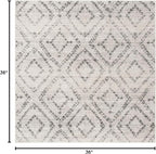 SAFAVIEH Adirondack Collection Area Rug - 3' Square, Light Grey & Grey, Modern Diamond Distressed Design, Non-Shedding & Easy Care, Ideal for High Traffic Areas in Living Room, Bedroom (ADR131C)