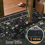 8x10 Area Rugs Living Room Rug: Vintage Washable Rug Floral Soft Carpet Indoor Floor Non-Slip Boho Stain Resistant Large Carpets for Bedroom Kids Nursery Dining Room Farmhouse Home Office Black/C02