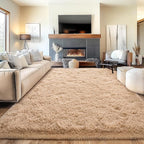 Area Rugs for Living Room, Soft Shaggy Carpets for Living Room, Fuzzy Rugs for Kids' Room, Perfect Decor for Modern Home Camel 8x10 Feet