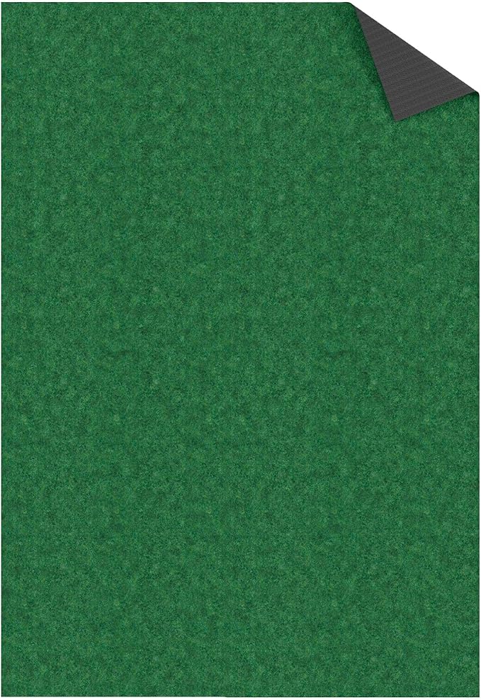 Ottomanson 6'6" x 12' Mud Mat Area Rug Scraper Carpet - Non-Slip, Dirt Trapping for Indoor & Outdoor Use - Ideal for Entryway, Garage, Kitchen, Patio & High-Traffic Areas, Green