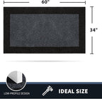 PURRUGS Dirt Trapper Door Mat 34" x 60", Non-Slip/Skid Machine Washable Entryway Rug, Shoes Scraper, Throw Rug, Super Absorbent Area Rug for Muddy Wet Shoes and Paws, Bluish Grey & Charcoal