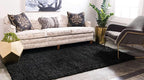 Unique Loom Solid Shag Collection Area Rug (10' x 13' 1" Rectangle, Jet Black)