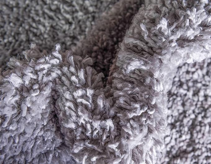 Unique Loom Davos Shag Collection Area Rug - Solid (9' x 12' Rectangle, Sterling)