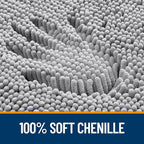 OLANLY Toilet Rugs U-Shaped 20x20, Extra Soft Absorbent Chenille Contour Bathroom Rugs for Toilet, Dry Quickly, Machine Washable, Non-Slip Bath Mat, Grey