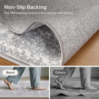 Bavni Washable Runner Rug 2’6”x8’, Non Slip Vintage Hallway Runner, Ultra Thin Low Pile Washable Carpet for Kitchen Entryway Bedroom, Grey