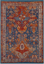 LUXE WEAVERS Moroccan Floral Blue 8x10 Area Rug for Living Room