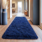 Shag Area Rugs for Living Room, Soft Fuzzy Plush Rugs, Upgrade Anti-Skid Modern Furry Rugs Fluffy Carpets for Kids Room Nursery Home Decor Dark Blue, 2x6Feet