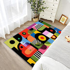 Pop Art Rug - 8x10 Rug,Colorful Abstract Heart Area Rugs,Hippie Aesthetic Funky Non Slip Shed Resistant Extra Large Carpets Home Decor #C065