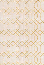 Unique Loom Marilyn Monroe Glam Collection Area Rug - Trellis (6' 1' x 9' Rectangle, White Gold/ Gold)