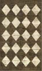 Lahome Machine Washable 3x5 Area Rug, Soft Rugs for Entryway Non Slip Kitchen Rugs, Moroccan Trellis Non Slip Non Shedding Printed Indoor Front Door Carpet for Bathroom Entrance, Brown