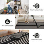 Beeiva Striped Runner Rug for Hallways, 2x6 Washable Runner for Entryway, Black and White Bathroom Runners Non Slip Soft Low Pile Vertical Striped Geometric Print Carpet Rugs for Kitchen Laundry Porch