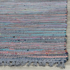 SAFAVIEH Rag Rug Collection Area Rug - 10' x 14', Aqua & Multi, Handmade Boho Stripe Cotton, Ideal for High Traffic Areas in Living Room, Bedroom (RAR121K)