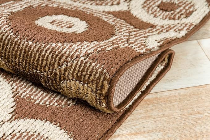Custom Size Long Brown Hallway Runner Rug | Cut to Length 2'3" x 17' (Runner) | Non-Slip & Machine Washable | REMNAZ