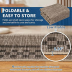 GarveeHome Washable Area Rugs 8x10 Non Slip Soft Large Living Room Rug Modern Checkered Bedroom Rug Soft Geometric Bordered Throw Carpet for Dining Room Home Decor Office Nursery, Brown