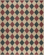 Lahome Checkered Rugs for Living Room, 8x10 Indoor Outdoor Rug Dining Room Office Carpet, Checkerboard Green and Red Washable Non Slip Floor Carpet for Patio Classroom Backyard
