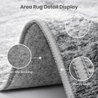 Valenrug Washable Rugs 8x10 - Non Slip 8x10 Area Rugs for Living Room, Stain Resistant Area Rugs for Bedroom, Foldable Machine Washable Area Rug(8'x10', Black)