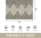 HelloTree Area Rug for Living Room Washable Geometric Moroccan Rug Stripe Farmhouse Bohemian Minimalistic Non Slip Non Shedding Ultra Thin Soft Rug for Bedroom Office DiningRoom Nursery