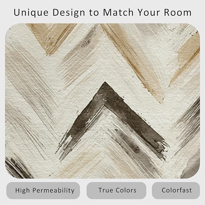 Washable 4x5 Chevron Rug Living Room, Modern Abstract Art Design Area Rugs for Bedroom, Chevron Home Decor Carpet, Low Pile, Non Slip, Kids & Pet Friendly (N4190)