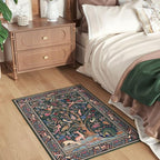 Rugcomf Indoor Door Mat 2x3 Rug Vibrant Tree of Life-Patterned Vintage Machine Washable Small Area Rug Non-Slip Low Pile Throw Rugs for Entryway Kitchen Front Door Entrance Entry Kids Room, Green