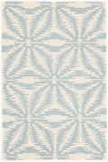 Dash & Albert Aster Sky Hand Micro Hooked Wool Rug, 5 X 8 Feet, Blue Geometric Pattern