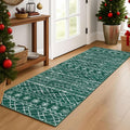 KUTA Christmas Washable Hallway Runner Rug, 2x6 Non-Slip Vintage Boho Rugs Kitchen Runners Green Ultra Soft Distressed Geometric Floor Carpet for Bedroom Laundry Living Room