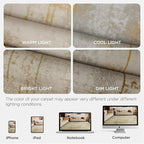 Joydeco 5x7 Area Rugs for Living Room, Washable Modern Abstract Non Slip Soft Rug, Low Pile Carpet for Bedroom, Dining Room, Home Office, Pet & Child Friendly, Light Brown & White&Beige