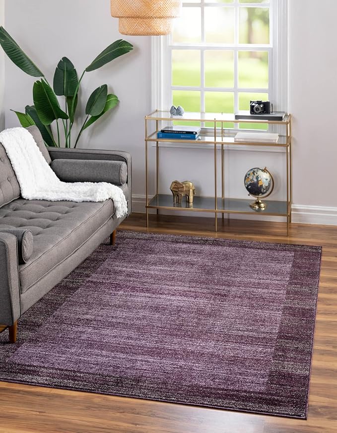 Rugs.com Angelica Collection Rug – 8' x 11' Violet Medium Rug Perfect for Living Rooms, Large Dining Rooms, Open Floorplans