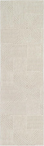 Nourison Home Textured Home Beige Ivory 2'3" x 7'6" Area Rug - Easy Clean, Non Shedding, Bed Room, Living Room, Dining Room, Kitchen (8' Runner)
