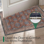 LUMI Indoor Door Mat 17x30, Washable Low Pile Entry Rug with Non-Slip Rubber Backing, Durable Welcome Mat for Entryway, Hallway, Patio, or Porch