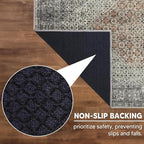 Keen Home Design 2x10 Rug - Machine Washable Runner Rug with Non-Slip Backing, Ideal for Hallway, Entryway, Kitchen, Laundry Room - Vintage, Easy Clean, Durable, Low Pile - (2'6" x 10')