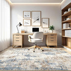 9x12 Area Rug Washable Rugs: Living Room Large Abstract Modern Soft Stain Resistant Indoor Floor Non Slip Accent Carpet for Bedroom Nursery Playroom Office Dining Room Dorm Home House- Tan