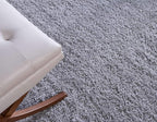 Unique Loom Davos Shag Collection Area Rug - Solid (7' 10" Square, Sterling)
