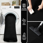 Runner Rug for Hallway, 2x8 Feet Non-Slip Washable Black Long Area Rug Runners for Hallways Bedroom, Soft Modern Comfy Memory Foam Runner Rugs Indoor Carpet for Kitchen Entrance Living Room