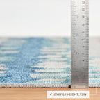 Dash and Albert Paint Chip Machine Washable Area Rug - 4' x 6' Blue - Geometric Accent Rug - Anti-Slip Backing, Lightweight, Machine Washable, High Traffic Areas Kitchen, Mudroom, Laundry Room