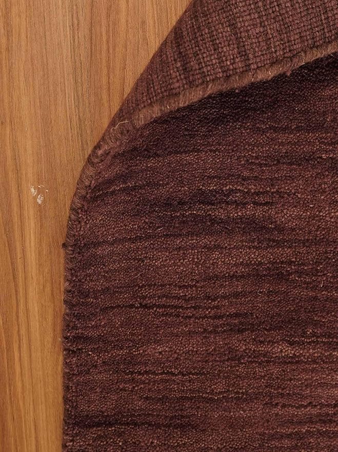 Rugsotic Carpets Hand Knotted Gabbeh Wool 8'x11' Area Rug Solid Purple L00111