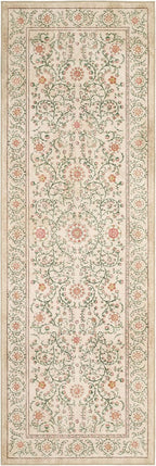 GarveeHome Boho 2x6 Runner Rug for Hallways Non Slip, Vintage Botanical Kitchen Rugs Washable Area Rug for Entryway Stain Resistant, Low Pile Soft Runner Camel Carpet for Bedroom Floor Laundry Room