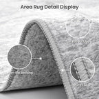 Valenrug Washable Rugs 8x10 - Non Slip 8x10 Area Rugs for Living Room, Stain Resistant Area Rugs for Bedroom, Foldable Machine Washable Area Rug(8'x10', Grey)