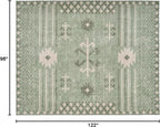 Revival Rugs Flam 8'x10' Zero-Shedding Area Rug for Living Room Bedroom - Oeko-TEX Certified, Low Pile, Spot Clean, Green