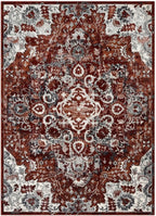 LUXE WEAVERS Moroccan Red 5x7 Medallion Area Rug for Living Rooms