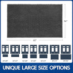 Chenille Absorbent Front Door Mat 60" x 36", Dog Door Mat for Muddy Paws, Trap Dirt Doormat, Mud Mat for Dogs, Washable Non Slip Outdoor Indoor Doormats for Entryway, Grey