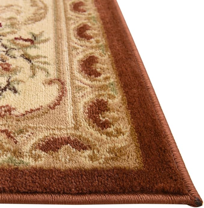 Rugs.com Chateau Collection Rug – 4 Ft Square Brick Red Medium Rug Perfect for Living Rooms, Kitchens, Entryways