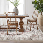 LUMI Washable Area Rug 5x8 for Living Room, Ultra Soft Stain Resistant Carpet with Non Slip Rubber Backing, Non-Shedding Low Pile Rugs for Bedroom, Dining Room, Indoor, Office