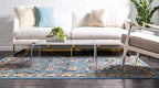 Unique Loom Espahan Collection Area Rug - Cape Cod (9'x 12' Rectangle, Blue/ Black)
